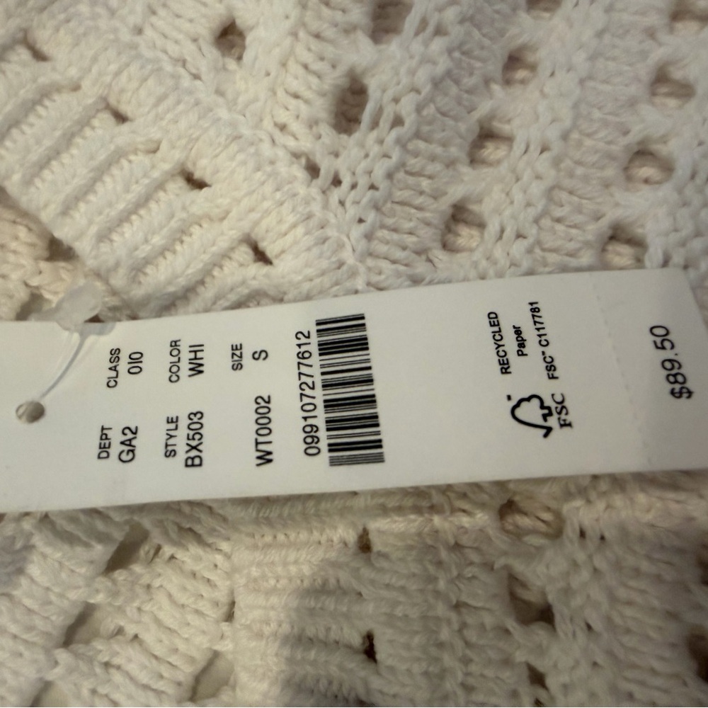 White Crochet Button-Up Cardigan - Picture 4 of 4